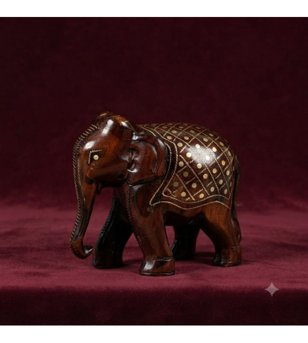 wooden elephant tarkashi 