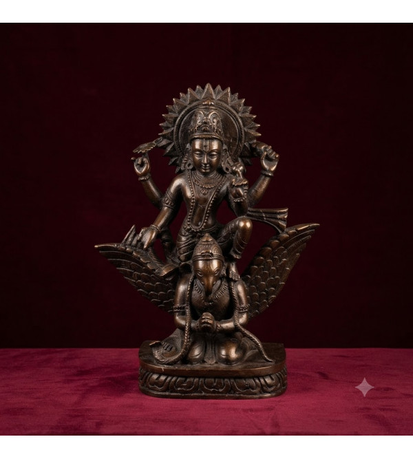 Narayan with garuda serpentine stone 