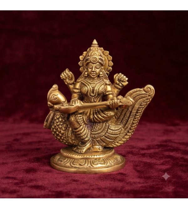 Brass saraswati 4inch