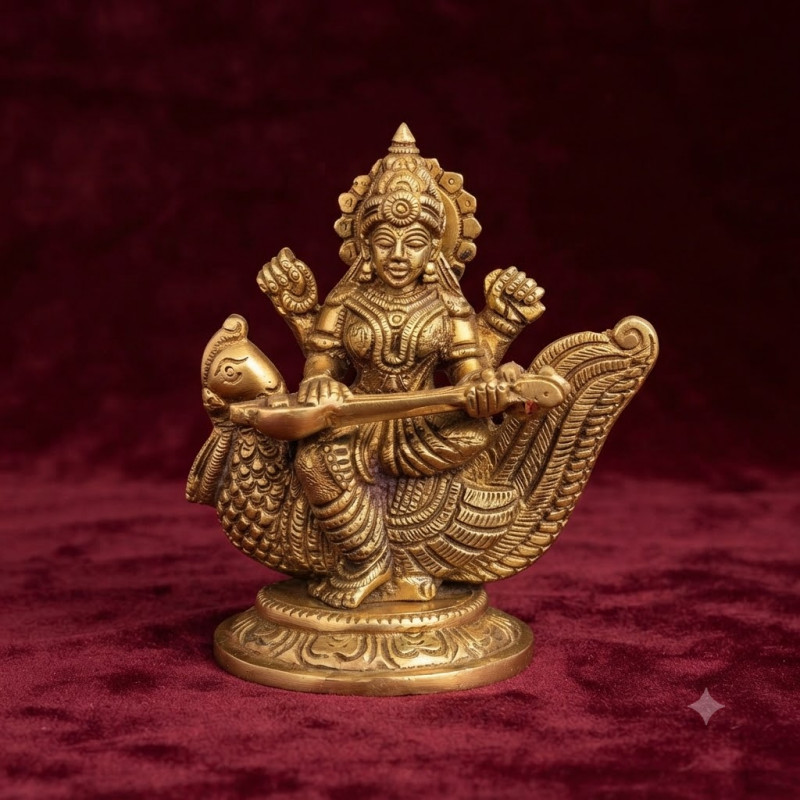 Brass saraswati 4inch