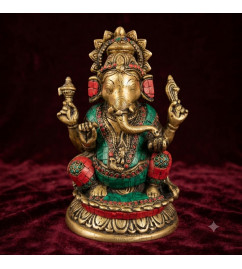 Brass ganesh lotus sw 9.5 inch