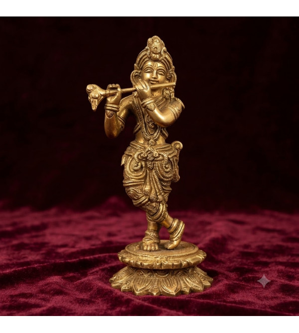 Brass krishna 9inch