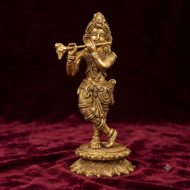 Brass krishna 9inch