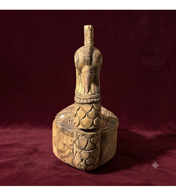 12 inch neem wood decorative peacock