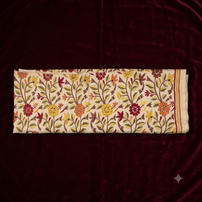 108x45inch dupatta kantha silk