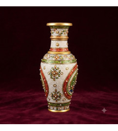 Marble with gold leaf flower vase 12x5