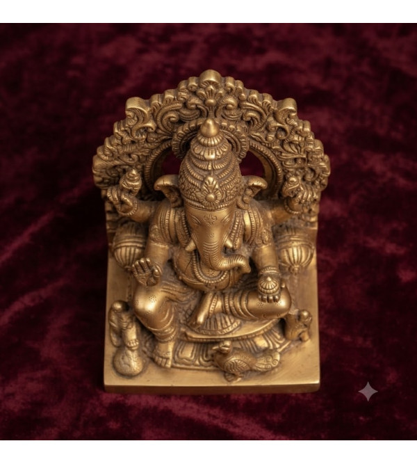 Ganesh sitting dediner throne 9inch