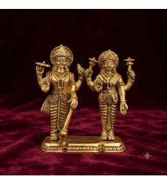 Vishnu laxmi standing on designer 6.5 inch 