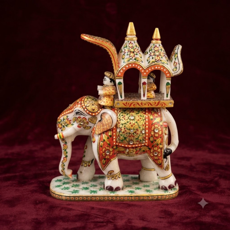 Marble with gold leaf ambari 5"