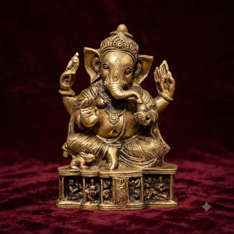 Brass Ganesh 8inch