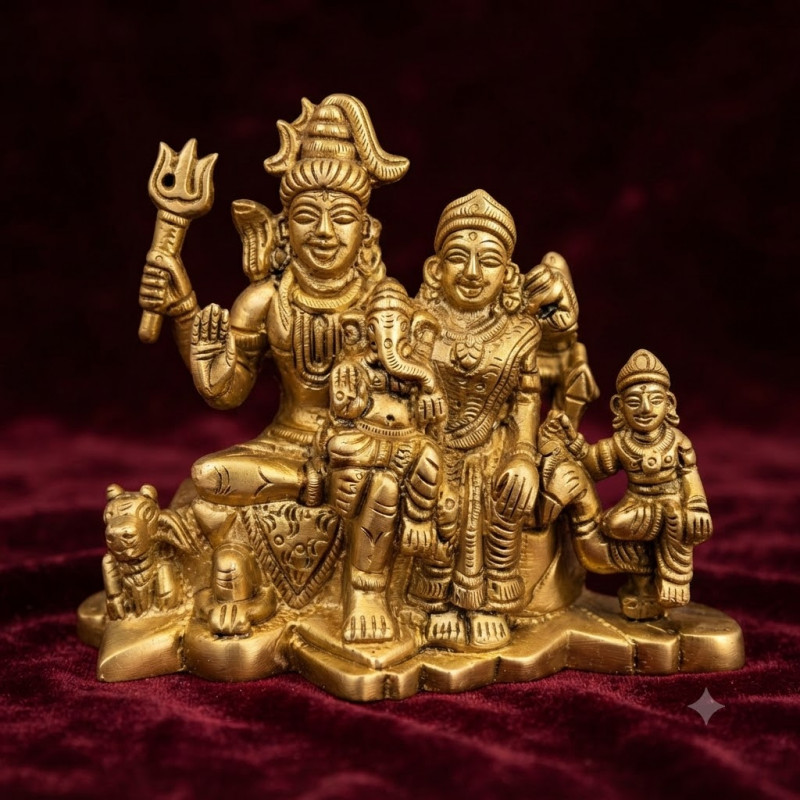 Shiv parivaar sitting on designer base 