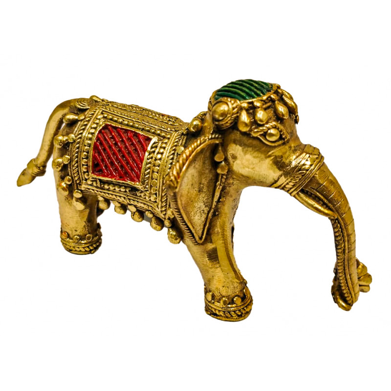 Dhokra Art Elephant Statue Home Decor