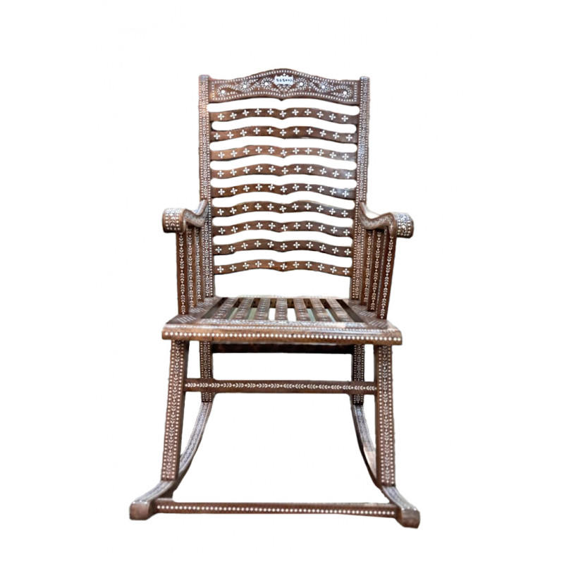 Sheesham Wood Chair Inlay Work