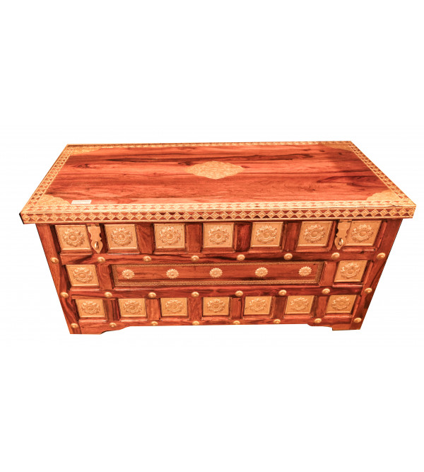 Sheesham Wood Box With Brass Work