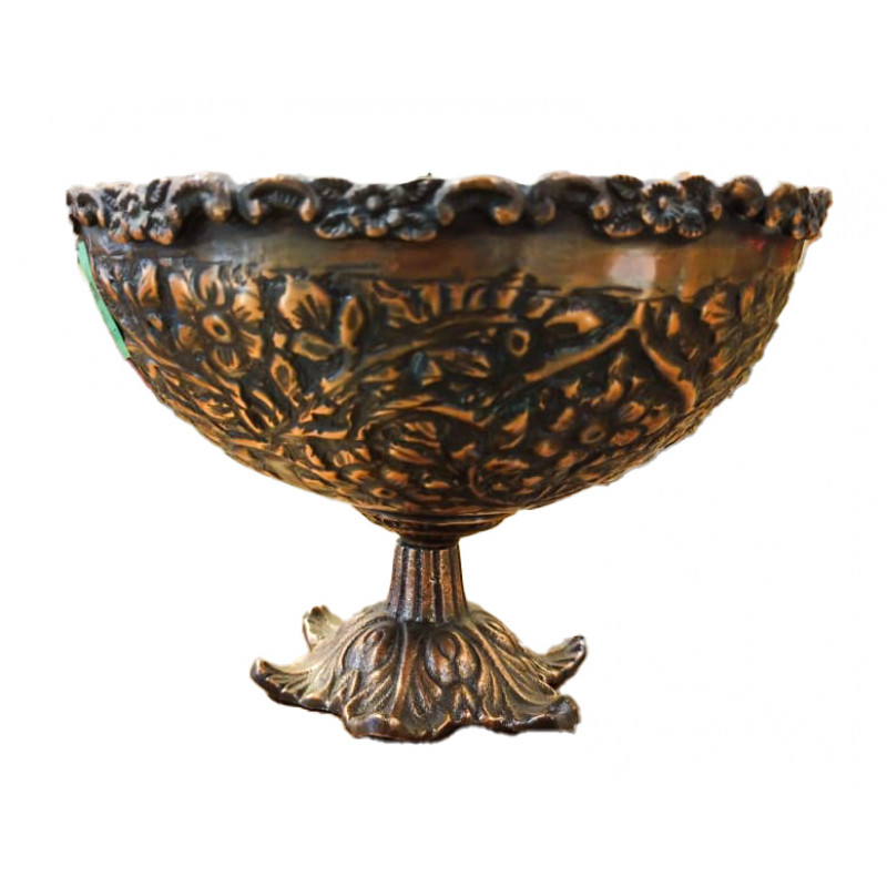 Brass Bowl Chitai Wall Wcopper Finish Antq. Look
