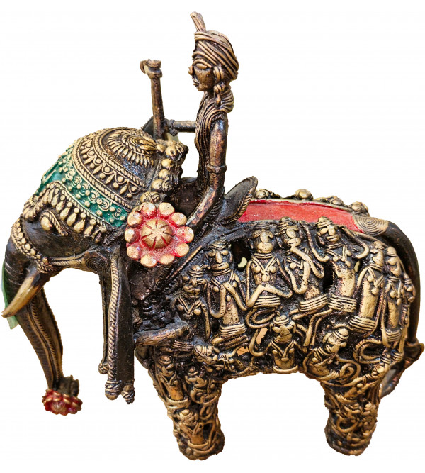 Dhokra Rider Figure Elephant