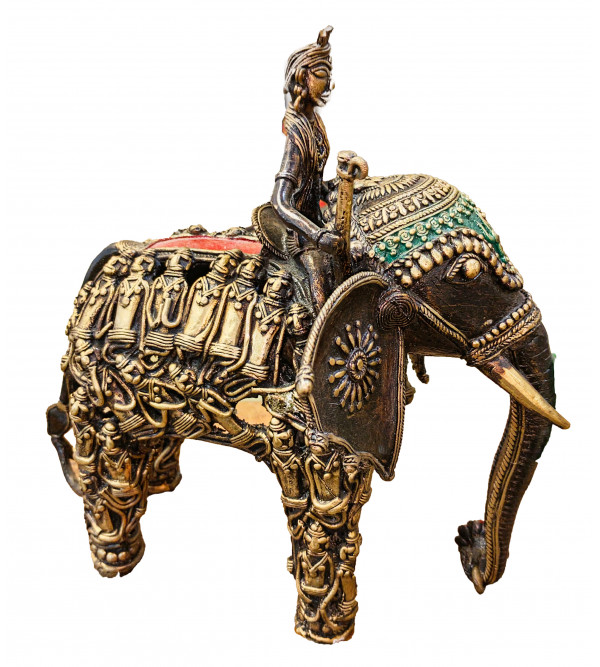 Dhokra Rider Figure Elephant