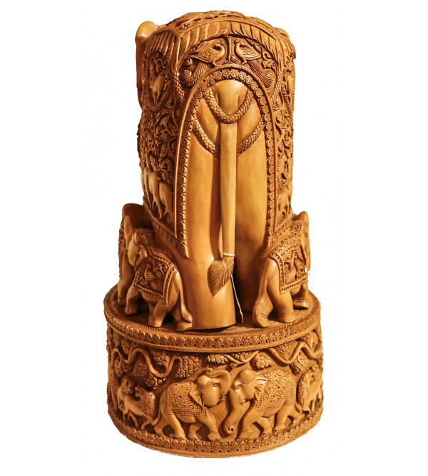 Elephant Carved with Baby Sandalwood