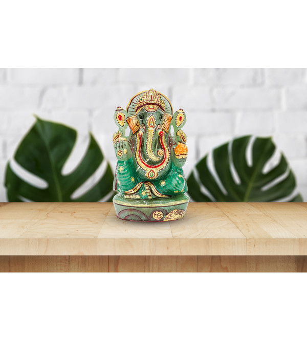 Jade Ganesha 4 Inch 