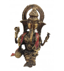 Brass Dhokra Aashan Ganesh