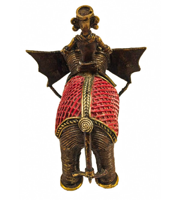 Brass Dhokra Elephant RiderAntiq Color