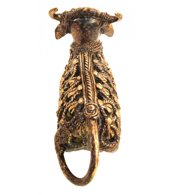  Brass Dhokra Nandi Sitting With Antiq Color