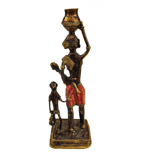 Brass Dhokra 2 Children Lady