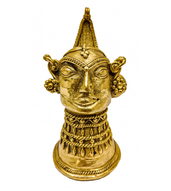 Brass Dhokra Art Tribal Head Pair