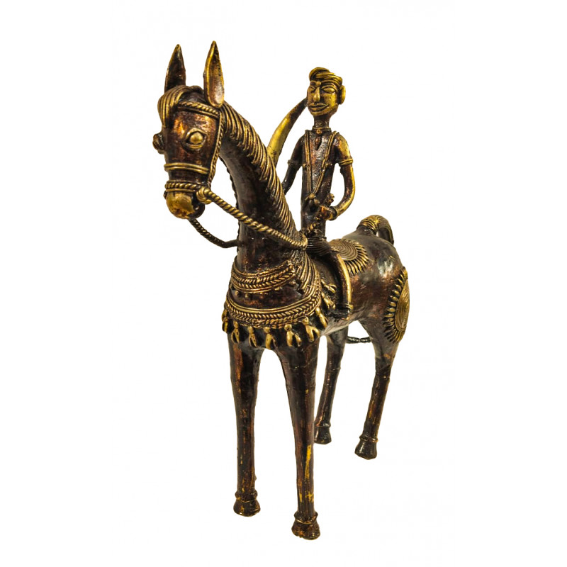 Brass Dhokra Hourse Rider