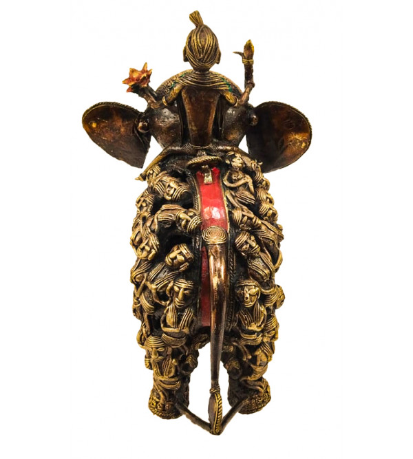 Brass Dhokra Elephant Rider Figure