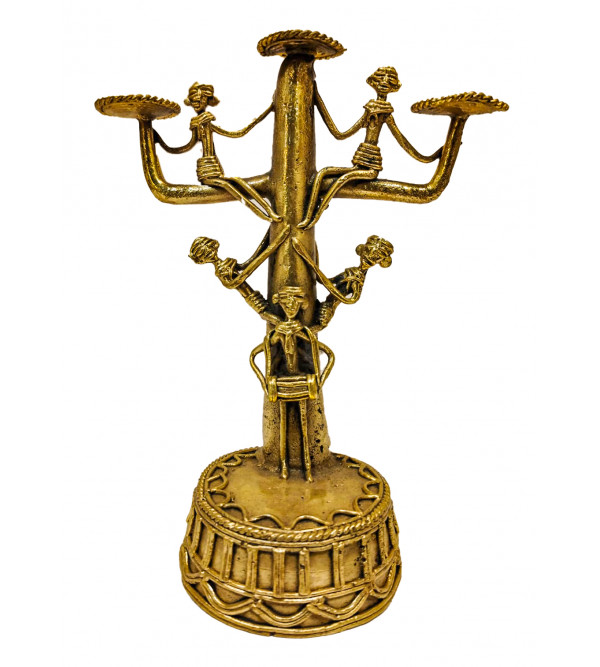 Brass Dhokra Art Candle Stand