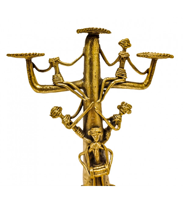 Brass Dhokra Art Candle Stand