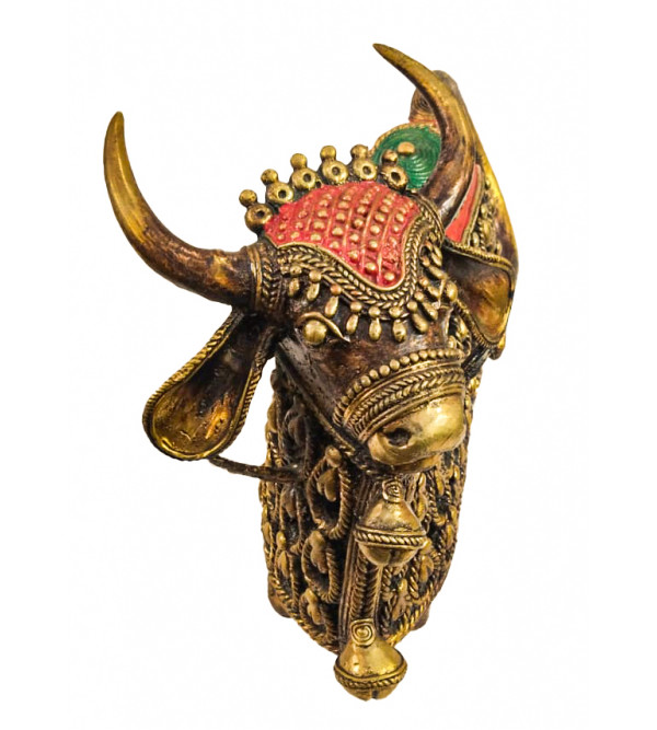 Brass Dhokra Nandi With Antiq Color