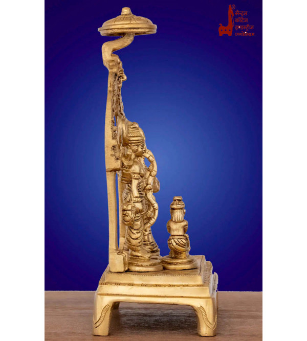 Brass Ram Darbar Idol with Decorative Arch and Umbrella