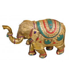 Brass Elephant Carving Figure ( Note:- Packing & Shipping Charges will be Extra as per actual.)