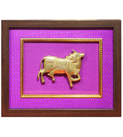 Brass Single Cow With Framed