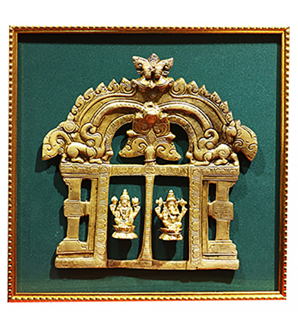 Brass Prabhuwali Lunmi Ganesh Ji With Framed Brass Prabhuwali Lunmi Ganesh Ji With Framed