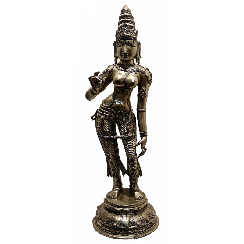 Brass Silver Plated Parvati ( Note:- Packing & Shipping Charges will be Extra as per actual.)