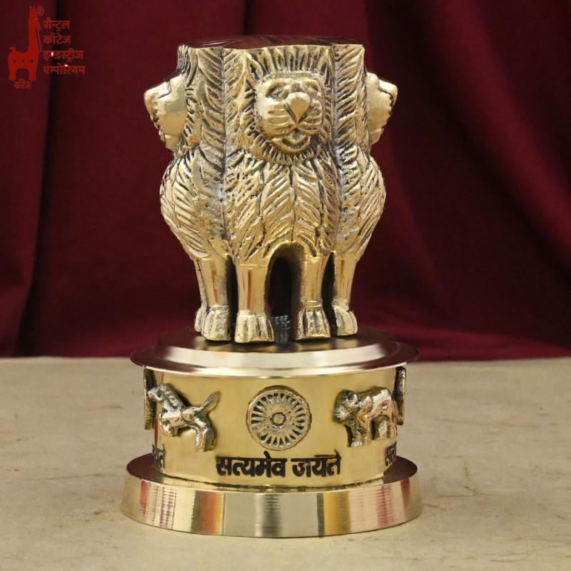 Brass Ashok Stambh (Lion Capital of Ashoka) – 5 Inch