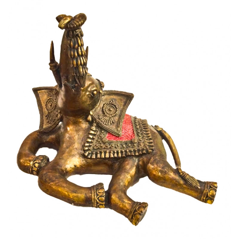 Brass Dhokra Elephant and Banana