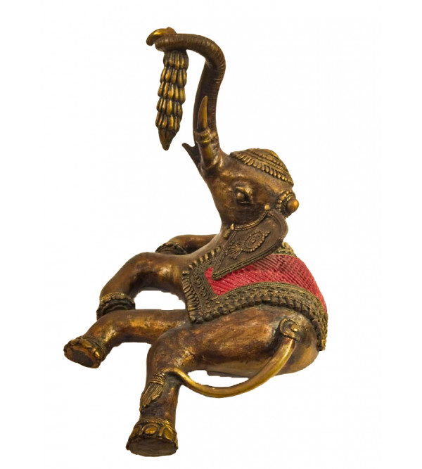 Brass Dhokra Elephant and Banana