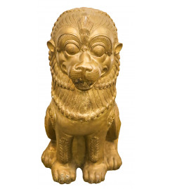 Brass Sitting Temple Lion With Fine Work Figure 2 PCS. Set( Note:- Packing & Shipping Charges will be Extra as per actual.)