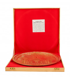 Brass Gold Plated Wall Plate With Taj Mahal Design – 12 Inch