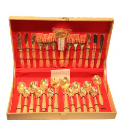 Brass Gold Plated Cutlery Set – 27 Pcs Set