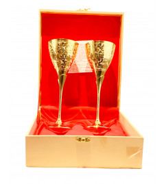 Brass Gold Plated Goblet Set – 2 Pcs (Micron 0.035 to 0.040)