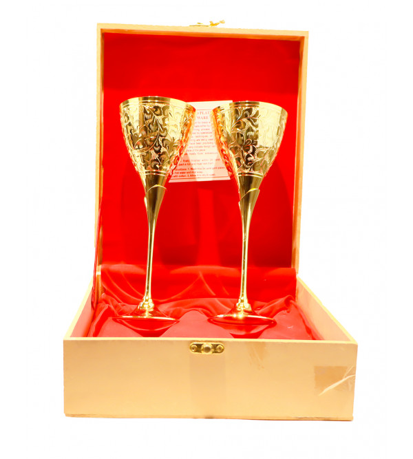 Brass Gold Plated Goblet Set – 2 Pcs (Micron 0.035 to 0.040)