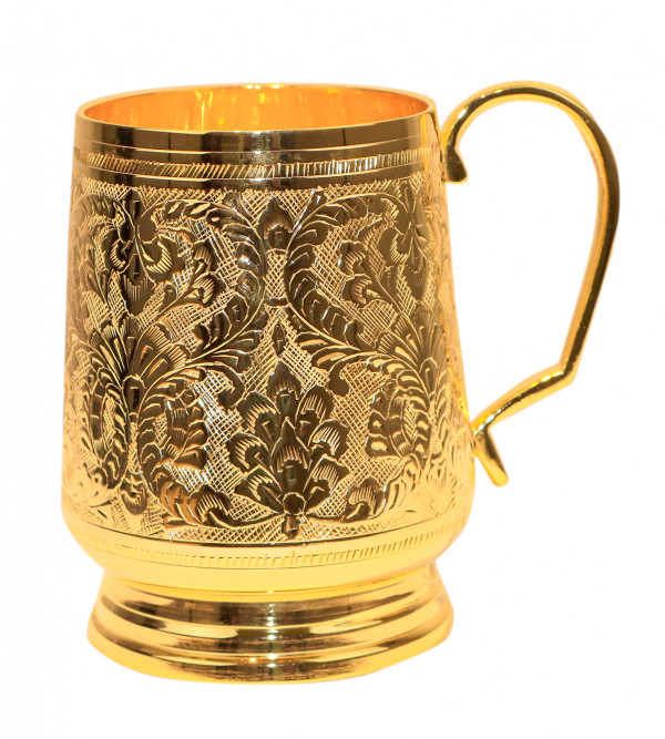 Brass Gold Plated Beer Mug – 1 Pcs