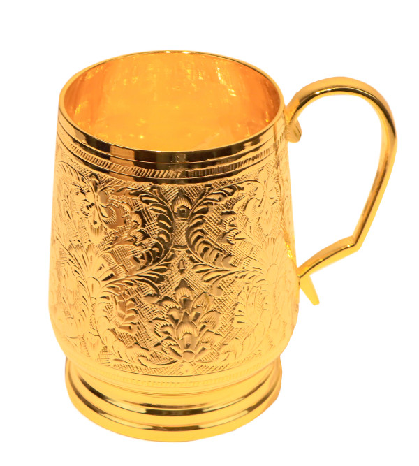 Brass Gold Plated Beer Mug – 1 Pcs