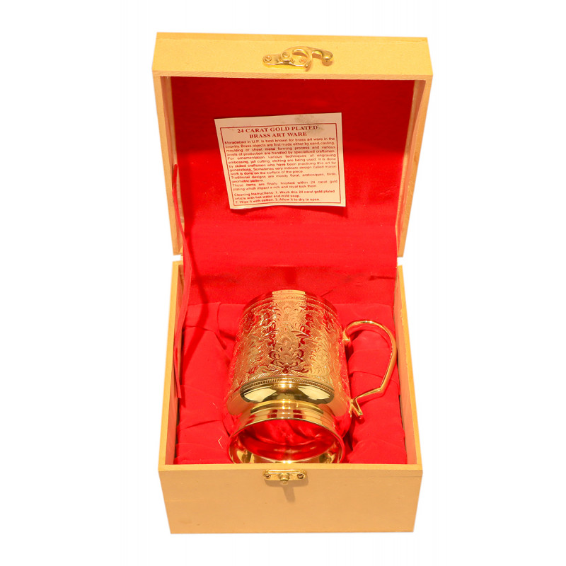 Brass Gold Plated Beer Mug – 1 Pcs