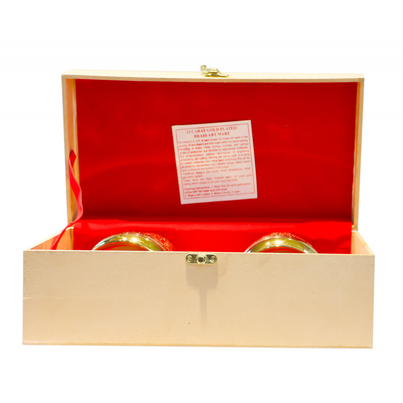 Brass Gold Plated Beer Mug Set – 2 Pcs